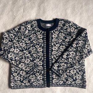 Croft&Barrow Floral Button-Front Knit Sweater  Women’s Size XXL